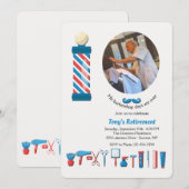 Barber Shop Elements Fotouitnodiging Kaart (Voorkant / Achterkant)