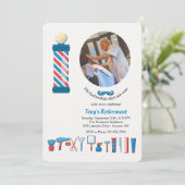 Barber Shop Elements Fotouitnodiging Kaart (Staand voorkant)