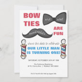 Barber Shop First Birthday Party Invitation Kaart (Voorkant)