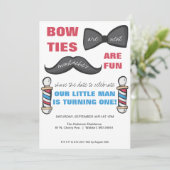 Barber Shop First Birthday Party Invitation Kaart (Staand voorkant)