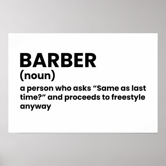 Barber Shop Funny Definition Poster (Voorkant)