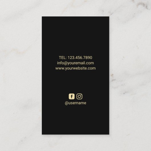 Barber Shop Gold Barber Pole Barbershop Visitekaartje (Achterkant)