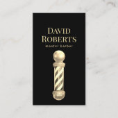 Barber Shop Gold Barber Pole Barbershop Visitekaartje (Voorkant)