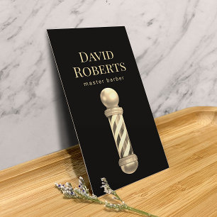 Barber Shop Gold Barber Pole Barbershop Visitekaartje