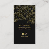 Barber Shop  Gold Floral Pattern Barbershop Visitekaartje (Achterkant)