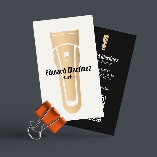 Barber Shop Gouden Haar Clipper Barbershop Visitekaartje