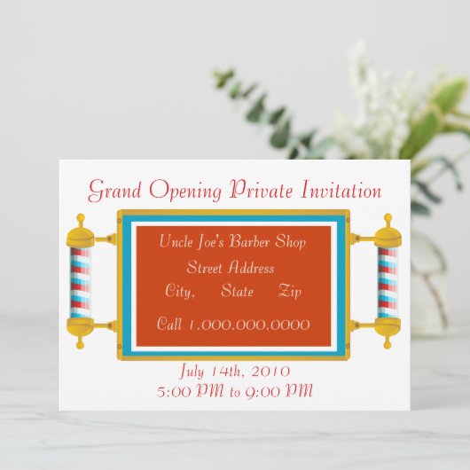 Barber Shop Grand Opening Kaart (Staand voorkant)