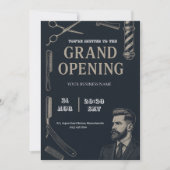 Barber Shop Grand Opening Uitnodiging (Voorkant)
