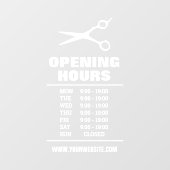 Barber shop haar salon openingstijden Venster Klin Raamsticker (Vel)