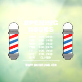 Barber shop haar salon openingstijden Venster Klin Raamsticker (Vel 3)