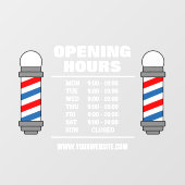 Barber shop haar salon openingstijden Venster Klin Raamsticker (Vel)