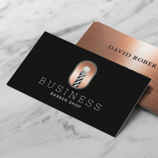 Barber Shop Haar Stylist Koper Barber Pole Logo Visitekaartje