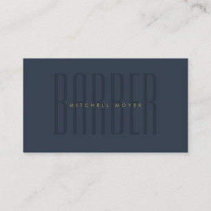 Barber Shop Haar Stylist Marine Blauw Visitekaartje