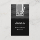 Barber Shop Haar Stylist Modern Zwart Metaal Visitekaartje (Achterkant)