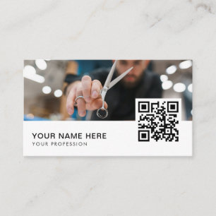 Barber Shop Haar Stylist Professionele Bar QR Code Visitekaartje