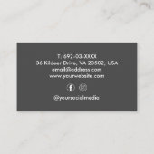 Barber Shop Haar Stylist Schaar Donkergrijs Custom Visitekaartje (Achterkant)