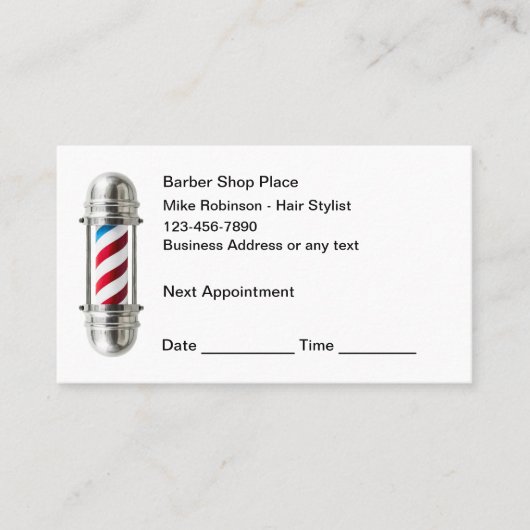 Barber Shop Haarstylist Afspraakkaarten Afsprakenkaartje (Voorkant)