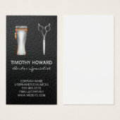 Barber Shop Hair Cutting Tools | Leder Visitekaartje (Voorkant /achterkant)