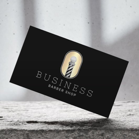 Barber Shop Hair Stylist Modern Barber Pole Logo Visitekaartje
