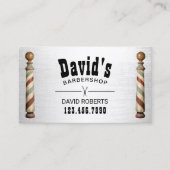 Barber Shop Hair Stylist Modern Silver Appointment Afsprakenkaartje (Voorkant)