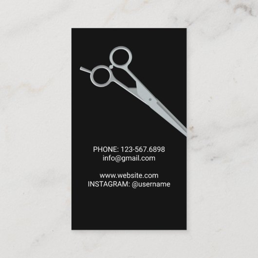Barber Shop Hair Stylist Professional Barbershop Visitekaartje (Achterkant)