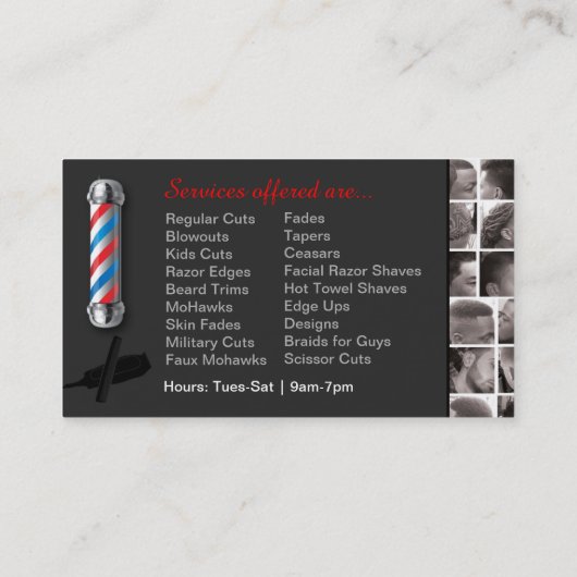 Barber Shop Hair Stylist Professional Clippers Visitekaartje (Achterkant)