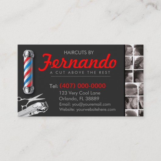 Barber Shop Hair Stylist Professional Clippers Visitekaartje (Voorkant)