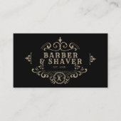 Barber Shop Hair Stylist  Zwart Visitekaartje (Voorkant)