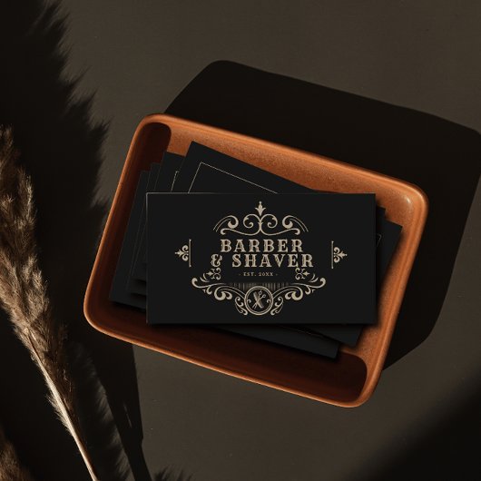 Barber Shop Hair Stylist  Zwart Visitekaartje