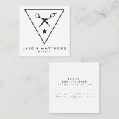 BARBER SHOP | Haircut & Shave Vierkante Visitekaartje (Voorkant / Achterkant)