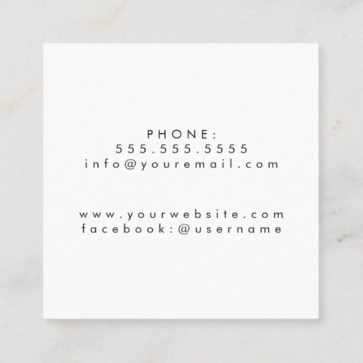 BARBER SHOP | Haircut & Shave Vierkante Visitekaartje (Achterkant)