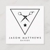 BARBER SHOP | Haircut & Shave Vierkante Visitekaartje (Voorkant)