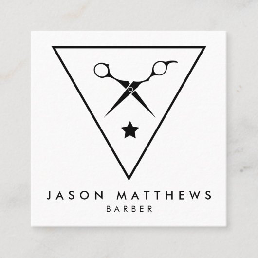 BARBER SHOP | Haircut & Shave Vierkante Visitekaartje (Voorkant)