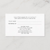 Barber Shop Hairdresser Black Copper Reference Kaa Aanbevelingskaartje (Achterkant)