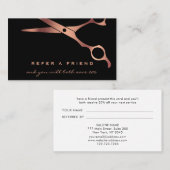 Barber Shop Hairdresser Black Copper Reference Kaa Aanbevelingskaartje (Voorkant / Achterkant)