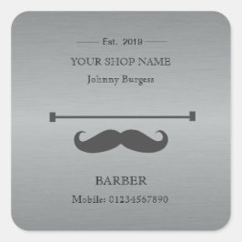 Barber Shop Hairdresser Hipster Professional Vierkante Sticker