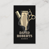 Barber Shop Hairdresser Modern Gold Barbershop Visitekaartje (Voorkant)