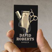 Barber Shop Hairdresser Modern Gold Barbershop Visitekaartje