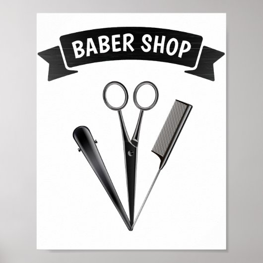 Barber Shop Hairdresser Modern Poster (Voorkant)