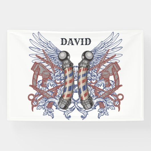 Barber Shop Hairdresser Personaliseren Spandoek (Horizontaal)