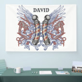 Barber Shop Hairdresser Personaliseren Spandoek (Beurs)
