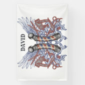 Barber Shop Hairdresser Personaliseren Spandoek (Verticaal)