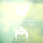 Barber Shop hipster baard snor wit Raamsticker (Vel 3)