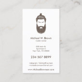 Barber Shop hipster beard mustache hair salon Visitekaartje (Achterkant)