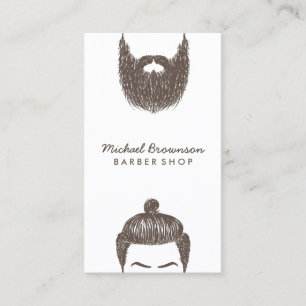 Barber Shop hipster beard mustache hair salon Visitekaartje
