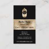 Barber Shop hipster gold sparkling Visitekaartje (Achterkant)