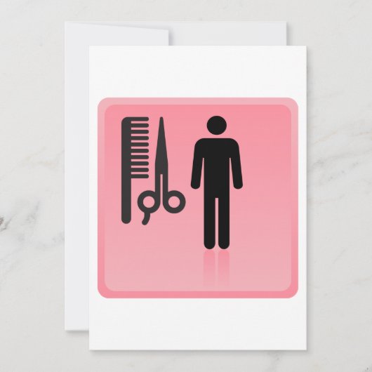 Barber Shop Icon Kapsel Kam en Schaar Kaart (Voorkant)