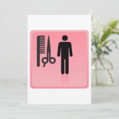 Barber Shop Icon Kapsel Kam en Schaar Kaart (Staand voorkant)