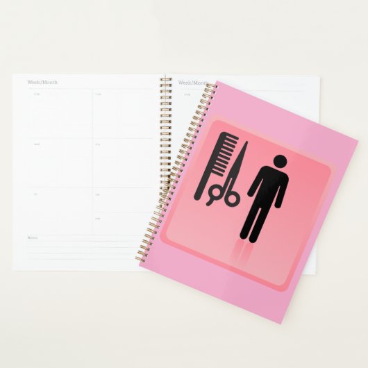 Barber Shop Icon Kapsel Kam en Schaar Planner (Display)