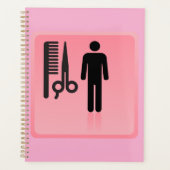 Barber Shop Icon Kapsel Kam en Schaar Planner (Voorkant)
